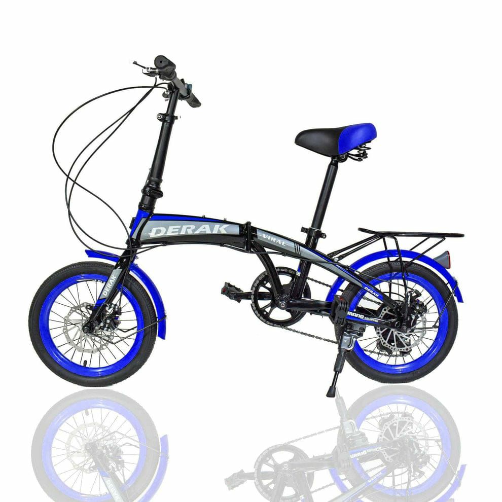 دوچرخه تاشو سایز ۲۰ بزرگسال مارک DERAK  دنده شیمانو رنگ آبی