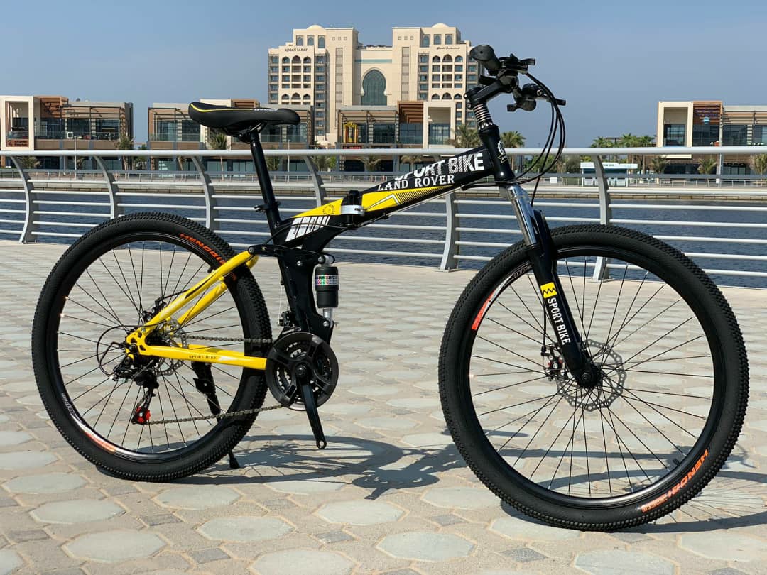 دوچرخه تاشو سایز ۲۶ ، ۲۴ و ۲۷  لندرور  LAND ROVER رنگ‌ زرد