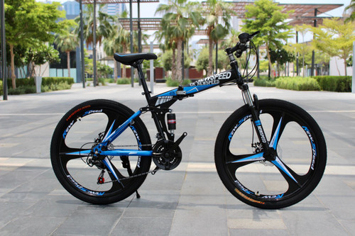دوچرخه تاشو سایز ۲۶ ، ۲۴ و ۲۷  NEW SPEED (سفارش اروپا)  رینگ‌ سه پره رنگ آبی