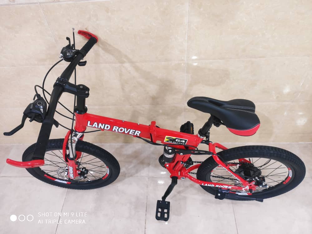 دوچرخه تاشو سایز ۲۰  LAND ROVER  رنگ‌ قرمز    دنده شیمانو