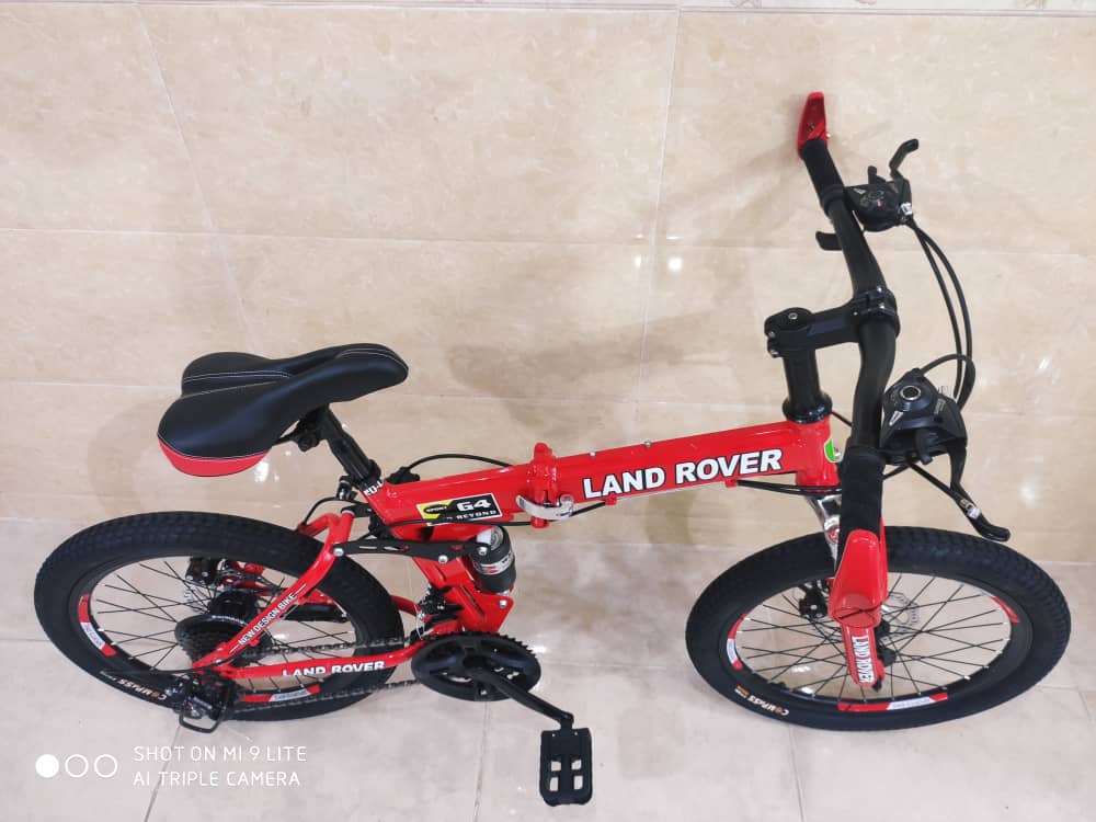 دوچرخه تاشو سایز ۲۰  LAND ROVER  رنگ‌ قرمز    دنده شیمانو