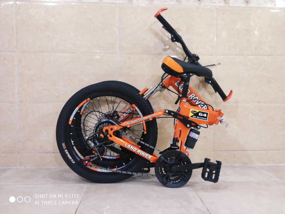 دوچرخه تاشو سایز ۲۰  LAND ROVER  رنگ‌ نارنجی   دنده شیمانو