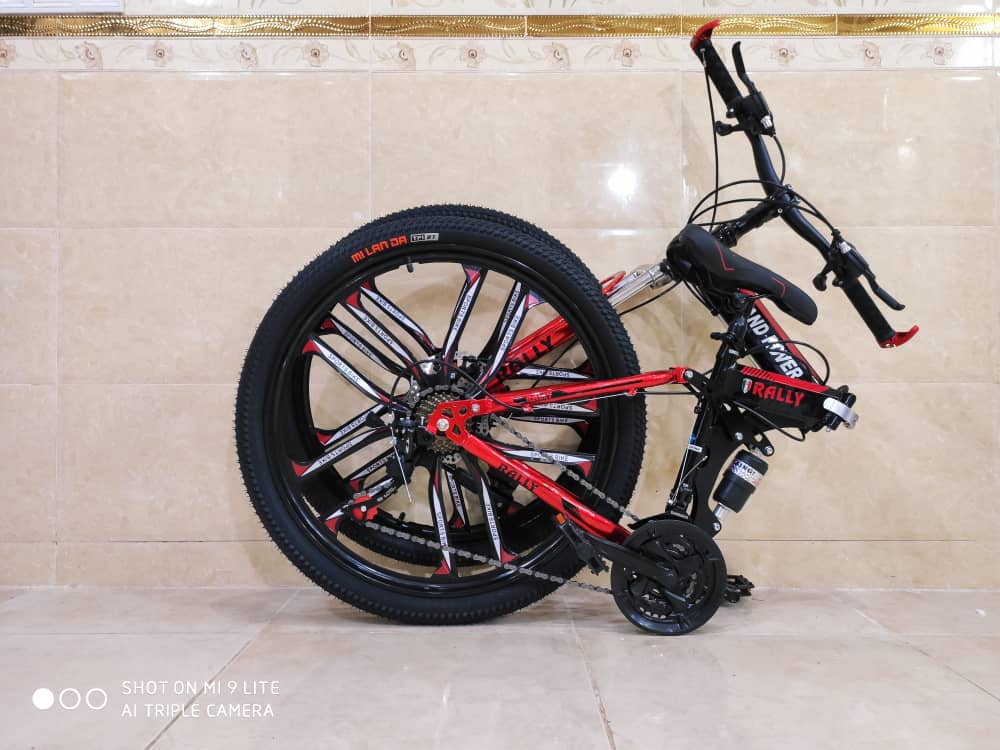 دوچرخه تاشو سایز ۲۶ ، ۲۴ و ۲۷ LAND ROVER  رینگ ۱۰ پره  رنگ قرمز