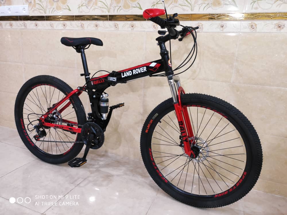دوچرخه تاشو سایز ۲۶ ، ۲۴ و ۲۷ land rover لندرور  رنگ‌ مشکی قرمز