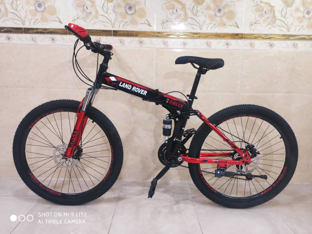 دوچرخه تاشو سایز ۲۶ ، ۲۴ و ۲۷ land rover لندرور  رنگ‌ مشکی قرمز