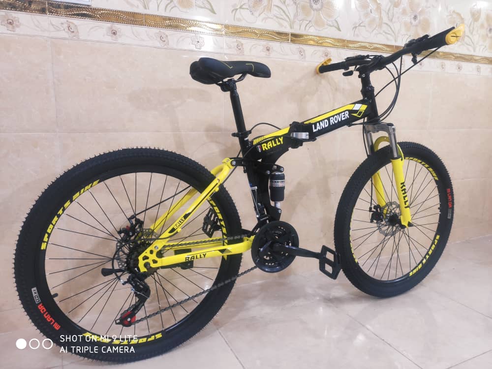 دوچرخه تاشو سایز ۲۶ ،۲۴ و ۲۷  land rover لندرور  رنگ‌ مشکی زرد