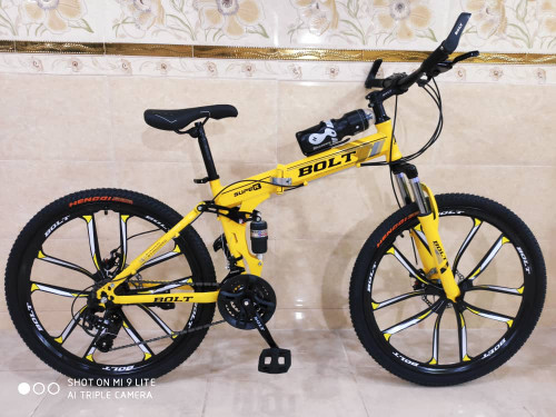دوچرخه تاشو سایز ۲۶، ۲۴ و ۲۷ BOLT بولت ، رینگ ۱۰ پره  رنگ زرد