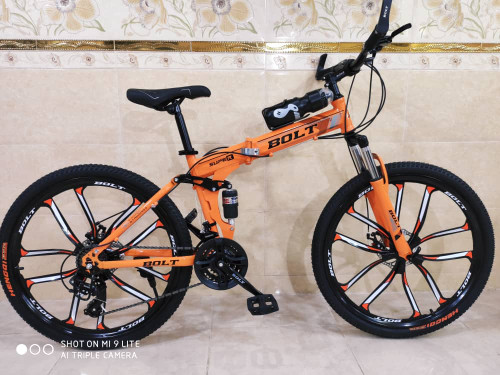 دوچرخه تاشو سایز ۲۶ ، ۲۴ و ۲۷  BOLT بولت ، رینگ ۱۰ پره  رنگ نارنجی