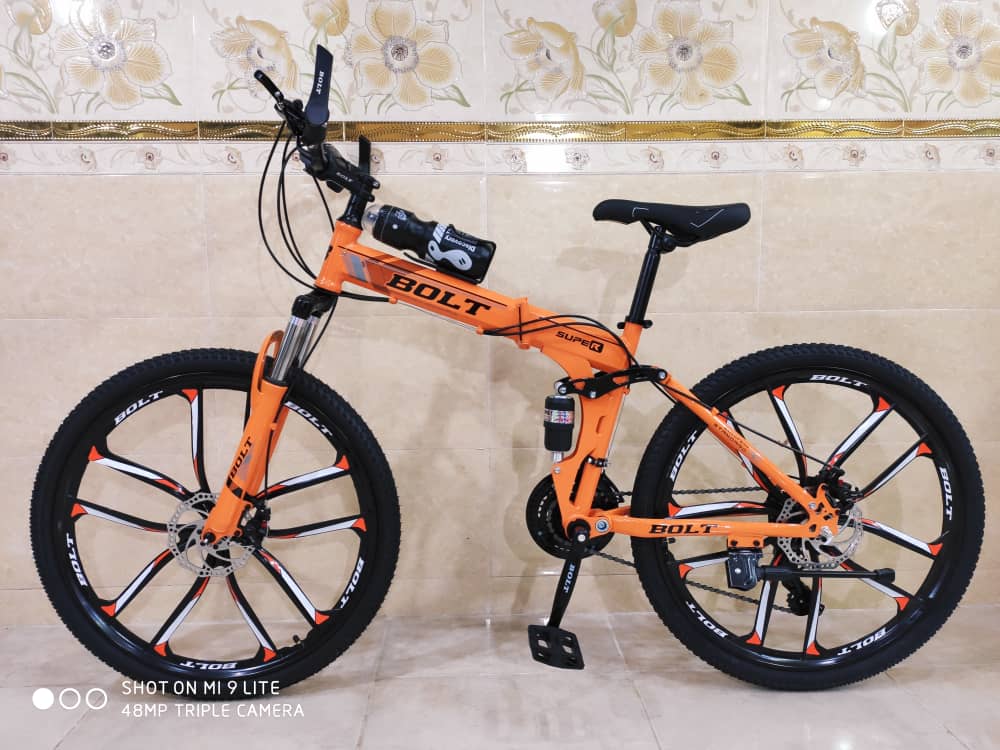 دوچرخه تاشو سایز ۲۶ ، ۲۴ و ۲۷  BOLT بولت ، رینگ ۱۰ پره  رنگ نارنجی