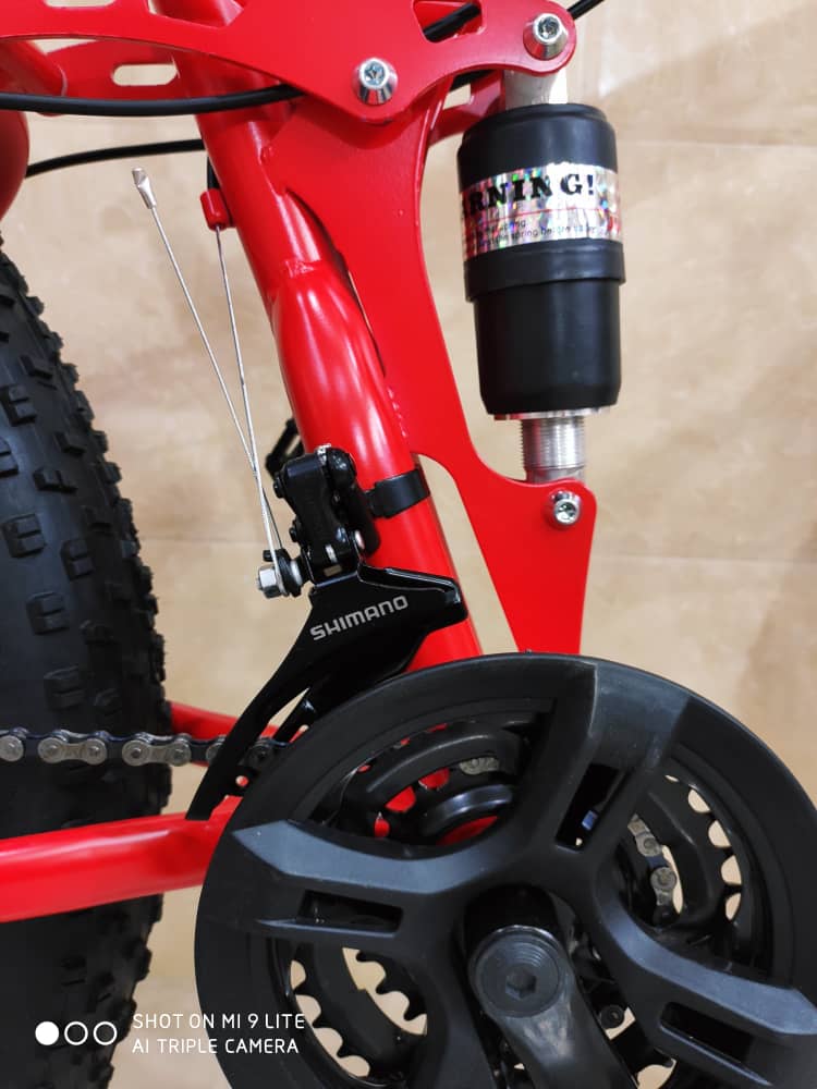 دوچرخه تاشو سایز ۲۶ ،۲۷ و ۲۹  آفرود ساحلی لاستیک پهن سایز VTT رنگ قرمز