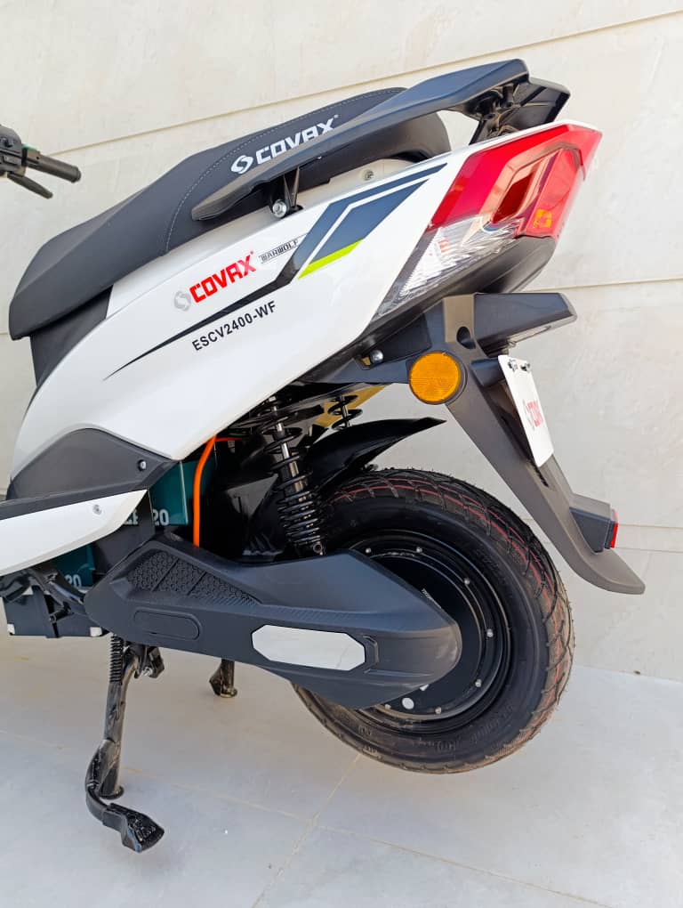موتورسیکلت برقی(اسکوتر برقی) طرح کلیک COVAX (سفارش اتحادیه اروپا) مدل WOLF رنگ سفید ۲۰۲۴