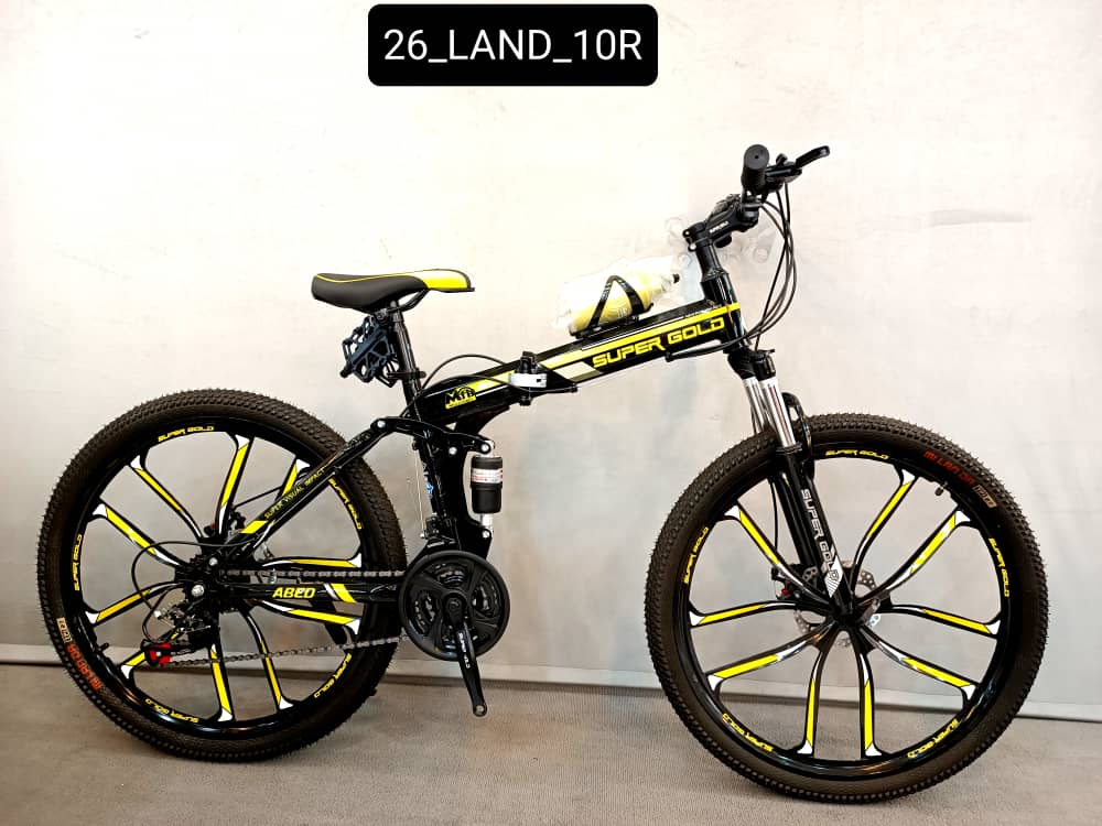 دوچرخه تاشو سایز ۲۶ و ۲۴ و ۲۷   SUPER GOLD  رنگ‌ مشکی