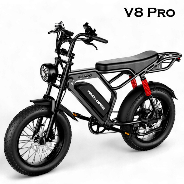 دوچرخه برقی آفرود تایر پهن دنده ای WIND HORSE موتور ۸۰۰ وات ( سفارش انگلیس ) مدل V8 PRO ( پیش فروش تحویل یک ماهه )