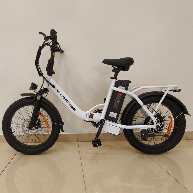 دوچرخه برقی تاشو آفرود تایر پهن دنده ای WIND HORSE ( سفارش انگلیس ) مدل W4B رنگ مشکی ( پیش فروش تحویل حدودا یک ماه )