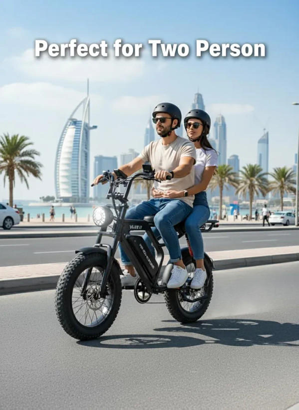 دوچرخه برقی آفرود تایر پهن دنده ای WIND HORSE موتور ۸۰۰ وات ( سفارش انگلیس ) مدل V8 PRO